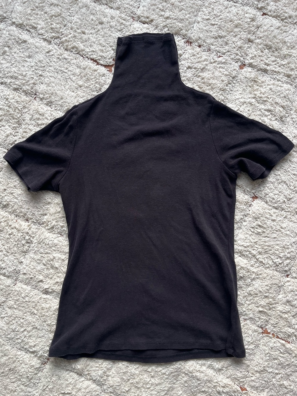 Jungmaven Dash Mock Turtleneck Tee, Black Size M